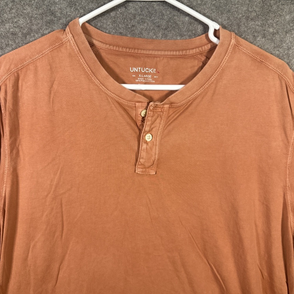 Untuckit Shirt Mens XXL LRE Zede Henley Long Sleeve Pima Cotton Stretch Casual